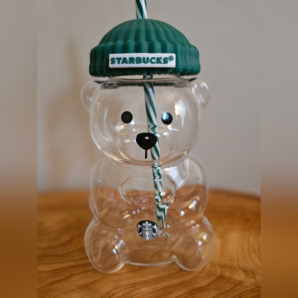 Starbucks Other - Starbucks Bearista Glass Tumbler with Green Beanie Lid